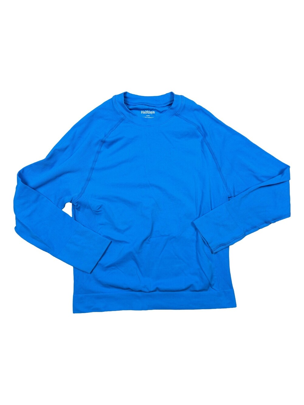 Halfdays Sophia Baselayer Top Women 1X Blue Seamless Ski Thermal Long Sleeve